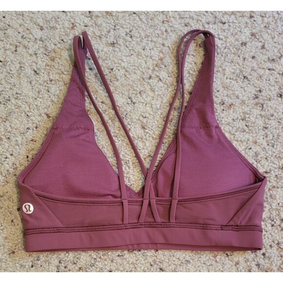 Lululemon Women's Sz 2 Mauve Dusty Rose Pink Sports Bra with Double Back Straps - Picture 2 of 4